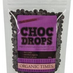 Organic Times Choc Drops Dark Couverture Drops 500g